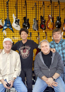 The First Safe-T-Stand Retailer Advanced Guitars in Las Vegas; Jim Poisson, David Ruggles, Barry Levenson and Tony "Guitar" Grassano