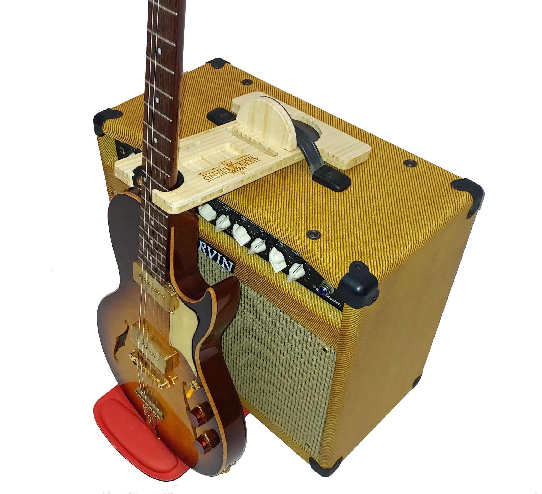 Tweed guitar stand top